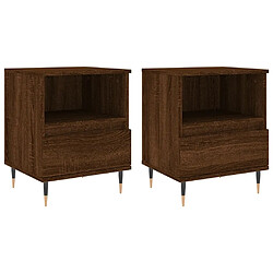 vidaXL Tables de chevet 2 pcs chêne marron 40x35x50 cm bois ingénierie