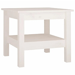 Maison Chic Table basse,Table Console Table d'appoint, Table pour salon Blanc 45x45x40 cm Bois massif de pin -MN29709