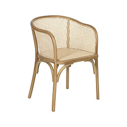 BigBuy Home Chaise de Salle à Manger Naturel Bois Rotin 56 X 58 X 77 CM