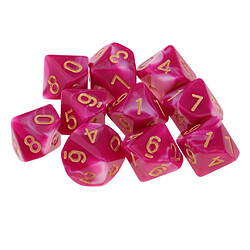 10x dés de jeu 16 dés 16mm Dice pour jeux de société / enseignement des mathématiques Rose + Blanc pas cher