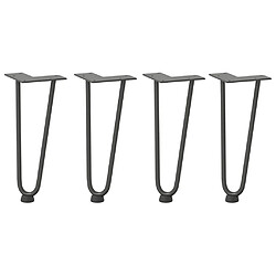 vidaXL Pieds de table en forme d'épingle à cheveux 4 pcs anthracite