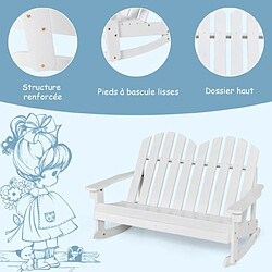 Acheter Helloshop26 Fauteuil à bascule banc de jardin en bois de sapin 2 places pour enfants de 3 ans+ avec inclinaison 30°charge 100 kg blanc 20_0005181