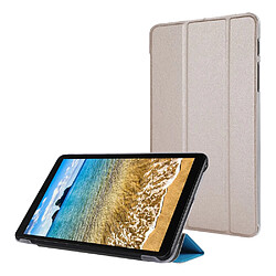 Etui en PU Texture de soie avec support tri-pliure or pour votre Samsung Galaxy Tab A7 Lite 8.7 pouces