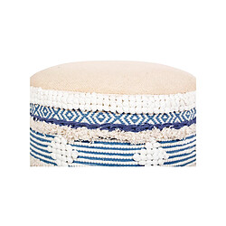 Avis ICONIK INTERIOR Tabouret Pouf Rond - Style Boho Bali - Josephine Bleu