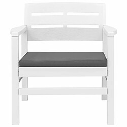 Avis Maison Chic Salon de jardin 3 pcs - Table et chaises d'extérieur - Mobilier/Meubles de jardin Moderne plastique blanc -MN78508