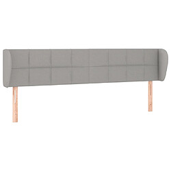 vidaXL Tête de lit avec oreilles Gris clair 183x23x78/88 cm Tissu