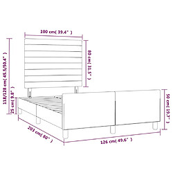 vidaXL Cadre de lit sans matelas vert foncé 120x200 cm velours pas cher