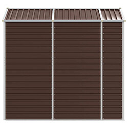 Helloshop26 Abri de jardin cabane cabanon maison de stockage remise extérieur hangar outils robuste 191 x 215 x 198 cm acier galvanisé marron 02_0022269 pas cher