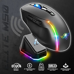 Acheter Spirit of Gamer Souris Sans fil NOIRE M50 2.4ghz 8000DPI 6 BOUTONS RGB rechargeable + station de charge élégante RGB