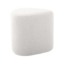 LEITMOTIV Pouf en tissu bouclette Ada Organic blanc.