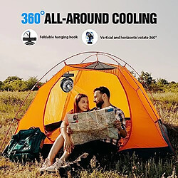 Acheter Ventilateur de Camping Portable avec Lanterne à LED - Ventilateur à Piles Rechargeable de 40H de Temps de Travail avec Crochet de Suspension pour les pannes d'urgence d'ouragan de Voiture de Tente RV