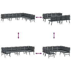 Acheter vidaXL Bancs de jardin avec coussins lot de 4 acier enduit de poudre