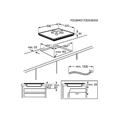 Table de cuisson à induction 60cm 3 foyers 7200w noir - EIV63341BK - ELECTROLUX