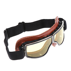 Avis 2 Lunettes De Moto Rétro Glasse Pour Casque Pilote Cruiser équitation Marron