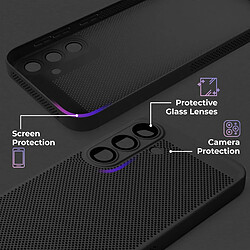 Moozy VentiGuard Coque de téléphone pour Samsung S24, Noir – Housse respirante avec motif perforé pour la circulation de l'air, ventilation, coque de téléphone anti-surchauffe