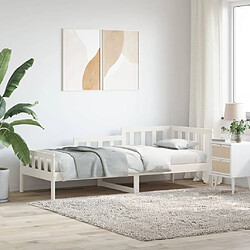 Maison Chic Lit de jour, Lit de repos pour Salon Chambre,Canapé-lit,Lit d'invité Blanc 80x200 cm Bois de pin massif -MN66591