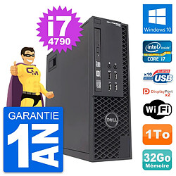 PC Dell Precision T1700 SFF Intel i7-4790 RAM 32Go Disque 1To Windows 10 Wifi - Occasion