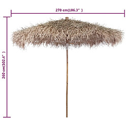 Acheter Helloshop26 Parasol en bambou avec toit en feuille de bananier 270 cm 02_0008582