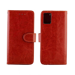 Wewoo Housse Coque Pour Galaxy A51 Crazy Horse Texture de protection en cuir à rabat horizontal avec support et fentes cartes et portefeuille et cadre photo marron