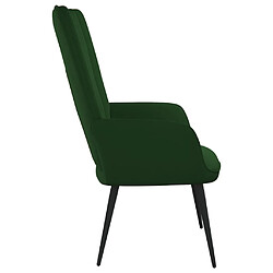 Avis vidaXL Chaise de relaxation Vert foncé Velours