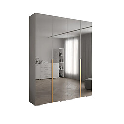 Abiks Meble Inova 1 Armoire avec miroir et portes battantes 236,7/200/47 4 Portes (bianco/d’oro)