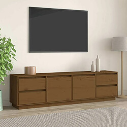 Maison Chic Meuble TV scandinave - Banc TV pour salon Marron miel 176x37x47,5 cm Bois de pin massif -MN14021