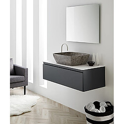 Pegane Vasque à poser / lavabo en marbre coloris gris - Longueur 50 x Hauteur 15 x Profondeur 38 cm pas cher