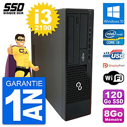 PC Fujitsu Esprimo E910 DT Intel Core i3-2100 RAM 8Go SSD 120Go Windows 10 Wifi - Occasion