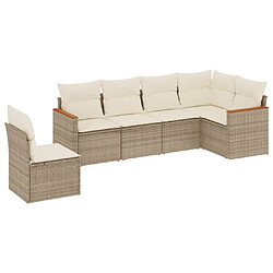 Maison Chic Salon de jardin avec coussins 6 pcs, Ensemble Tables et chaises de jardin, beige résine tressée -GKD207311