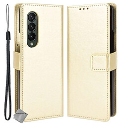 Htdmobiles Housse etui portefeuille avec coque intérieure rigide pour Samsung Galaxy Z Fold 4 5G - OR