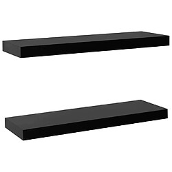 vidaXL Étagères murales flottantes 2 pcs Noir 60x20x3,8 cm