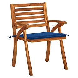 Acheter Maison Chic Lot de 4 Chaises de jardin,Fauteuil d'extérieur avec coussins Bois de teck solide -MN28540