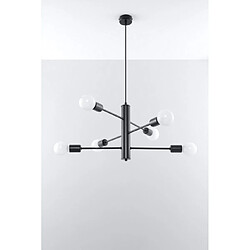 Luminaire Center Plafonnier DUOMO acier noir 6 ampoules