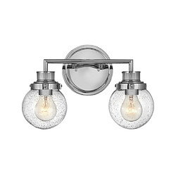 Elstead Lighting Applique murale Salle de bains Hinkley Acier,verre grainé transparent Chrome poli