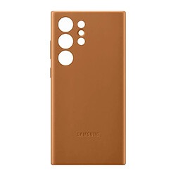 Coque en cuir pour Samsung Galaxy S23 Ultra 5G Beige Crème