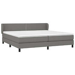 Avis Maison Chic Lit Adulte - Lit simple Lit à sommier tapissier avec matelas moelleux - Meuble de Chambre - Gris foncé 200x200cm Tissu -MN17814