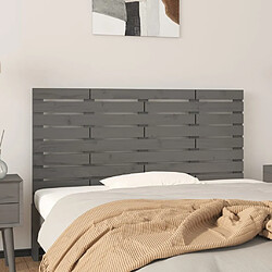 Maison Chic Tête de lit scandinave,Meuble de chambre murale Gris 126x3x63 cm Bois massif de pin -MN69598