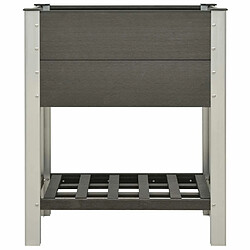 Maison Chic Jardinière,Lit surélevé de jardin - Bac à fleurs - pot de fleur avec étagère 75x50x90 cm WPC Gris -GKD70908