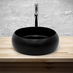 Avis ML DESIGN MODERN LIVING Lavabo rond céramique noir vasque évier à poser salle de bain toilette Ø 35x30cm