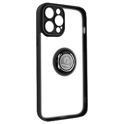 Avizar Coque pour iPhone 14 Pro Max Bi-matière Bague Métallique Support Vidéo noir