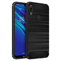 Avizar Coque Huawei Y6 2019 / Y6S et Honor 8A Souple Carbone Effet Métal Brossé noir