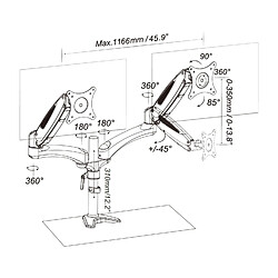 Acheter Hjh Office Fixation pour écran VM-MG2 à deux bras 15