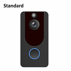 Universal Vidéo Sonnette sans fil 1080 HD Surveillance V7 Smartphone Sonnette WiFi Sonnette basse puissance Interphone vidéo(Le noir)