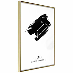 Paris Prix Affiche Murale Encadrée Zodiac Leo I 20 x 30 cm Or