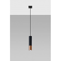 Luminaire Center Suspension design Loopez Acier Cuivre,noir 1 ampoule 100cm