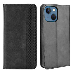 Etui en PU + TPU magnétique, auto-absorbé avec support noir pour Apple iPhone 13 6.1 pouces