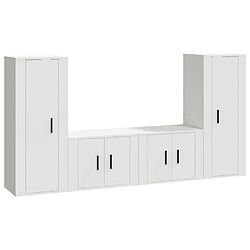 Maison Chic Ensemble de meubles TV 4 pcs pour salon - Blanc Bois d'ingénierie -MN87124