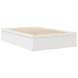 Vidaxl Cadre de lit Blanc 120x190 cm Bois de pin massif