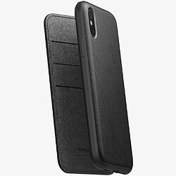 Etui Nomad Folio Rugged cuir noir iPhone XS-MAX