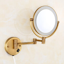 Universal Miroir de salle de bains en laiton antique 1x3 loupe éclairage mural LED cosmétique éclairage pour femmes miroir | loupe salle de bains | miroir de salle de bain miroir en cuivre(Le cuivre)